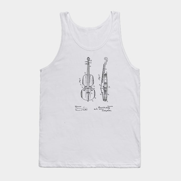 Violin Vintage Patent Drawing Tank Top by skstring